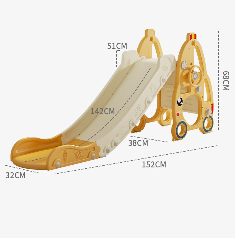Kids Slide with Basket Ball Pink