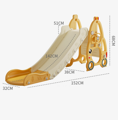 Kids Slide with Basket Ball Pink