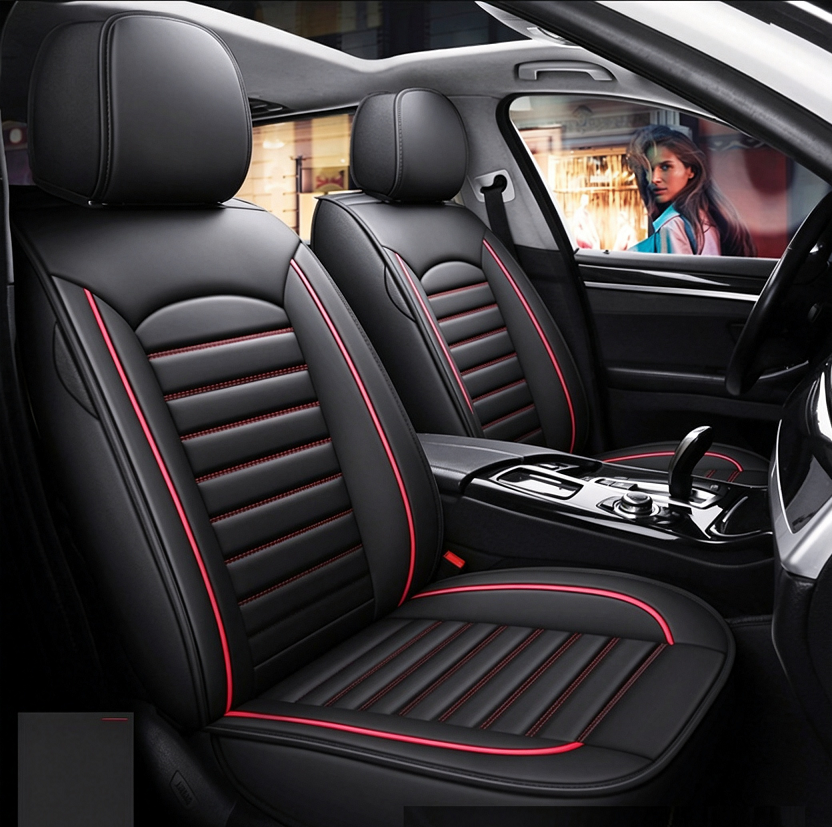 Car Seat Cover Faux Leather Cushion 5 Seater Full Set Front & Rear