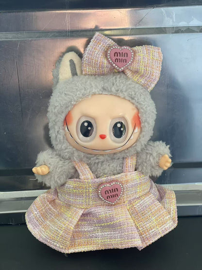 1 pcs 17cm Labubu first and second generation universal fashion mini doll clothing