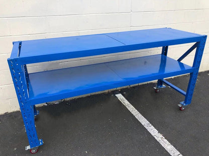 Blue Movable WorkBench / 4 Wheels / 101x200x60CM