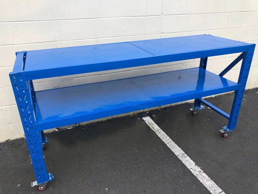 Blue Movable WorkBench / 4 Wheels / 101x200x60CM