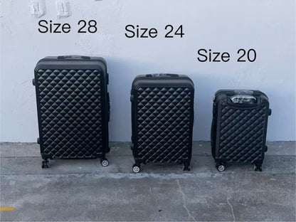 BLACK 360 Spanner 4 Wheels ABS Hardcase Travel Suitcase Luggage