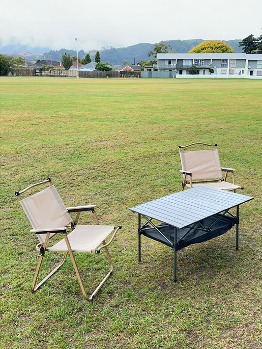 Portable Folding Camping Square Table 95X55X50cm With 2 Outdoor Foldable Chair