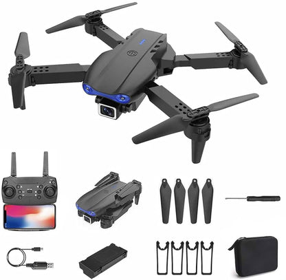 E99 Pro Drone 2 Batteries Dual Camera WiFi FPV Foldable RC Quadcopter Altitude Hold