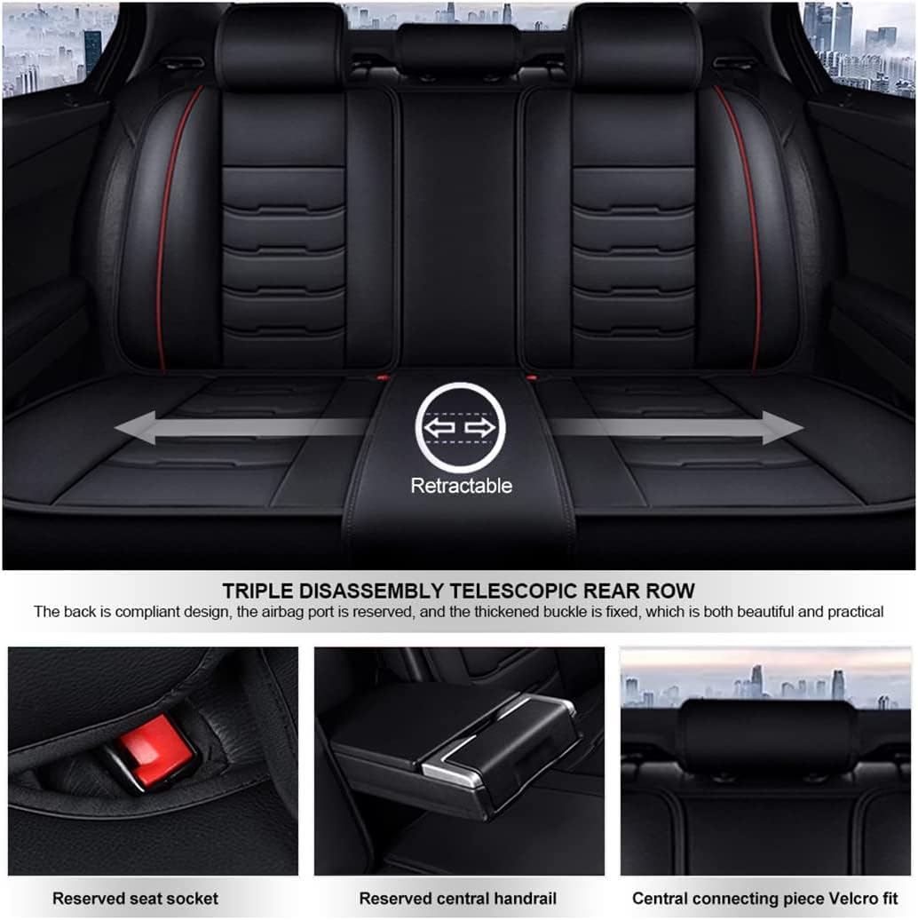 Car Seat Cover Faux Leather Cushion 5 Seater Full Set Front Rear Premium Quality