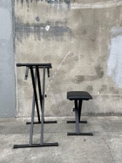 Keyboard X-style Adjustable Padded Bench With Foldable Double-X Shaped Stand
