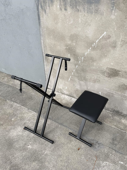 Keyboard X-style Adjustable Padded Bench With Foldable Double-X Shaped Stand