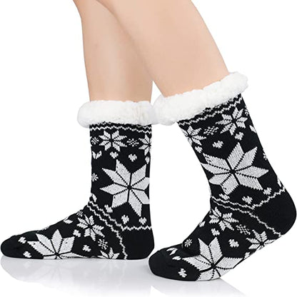 24 Pairs Womens Slipper Fuzzy Socks Winter Super Warm Soft Socks with Grippers