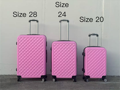 360 Spanner 4 Wheels ABS Hardcase Travel Suitcase Luggage PINK