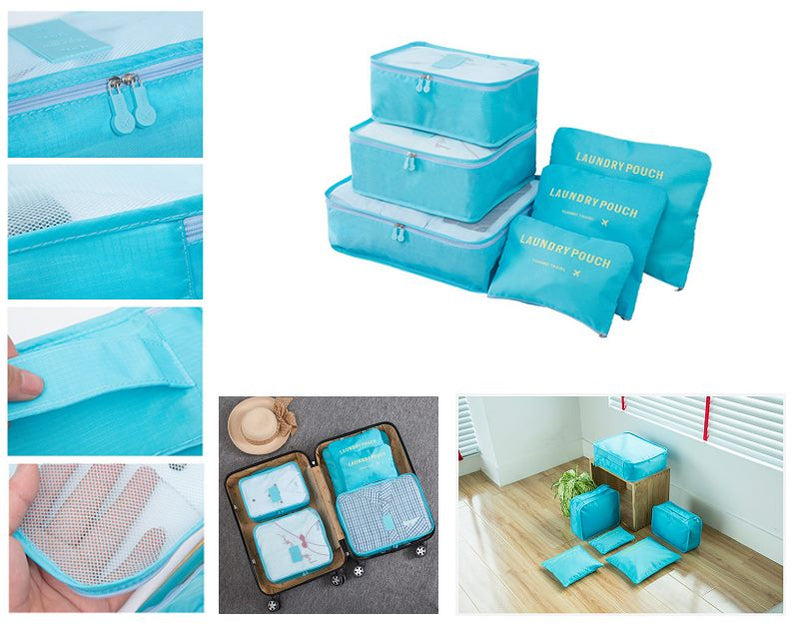 6Pcs Travel Storage Bag Set for Clothes Luggage Packing Cube Organizer Suitcase