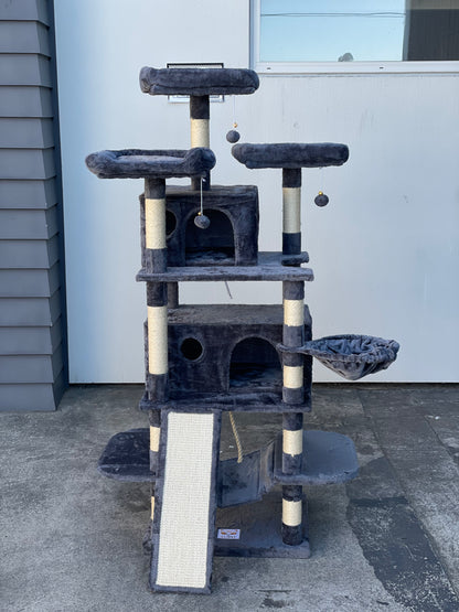 Cat Tree House Scratching Post Condo - 162CM DARK GREY