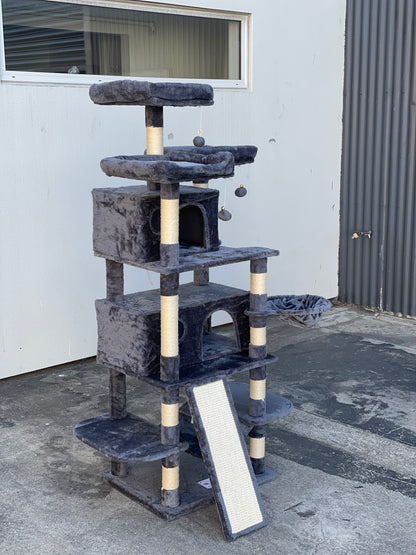 Cat Tree House Scratching Post Condo - 162CM DARK GREY