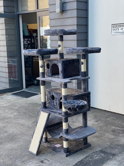 Cat Tree House Scratching Post Condo - 162CM DARK GREY