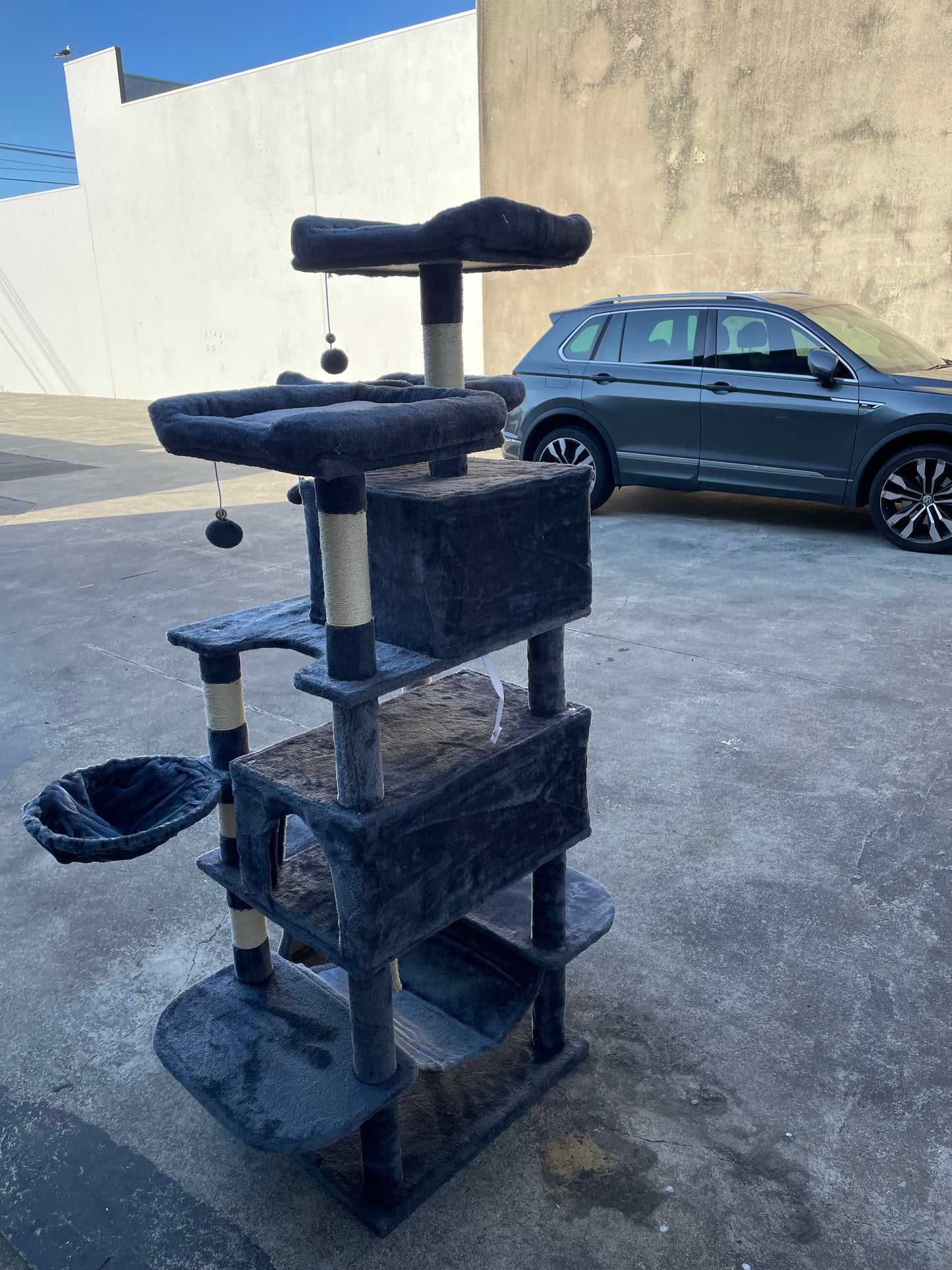 Cat Tree House Scratching Post Condo - 162CM DARK GREY
