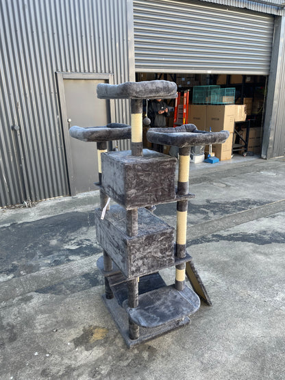 Cat Tree House Scratching Post Condo - 162CM DARK GREY