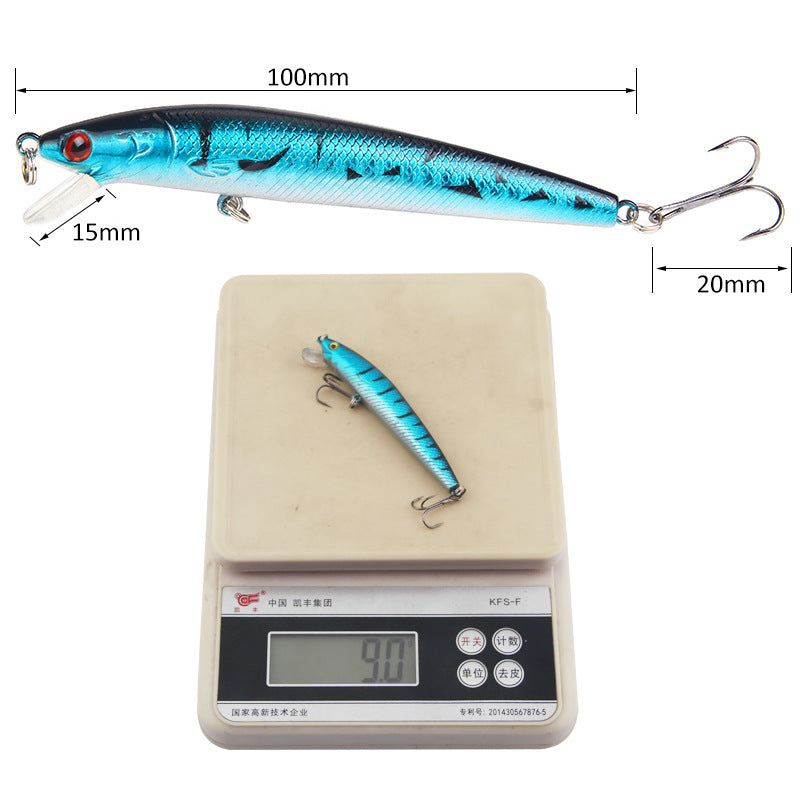 10 Pack Fishing Lures Hard Baits, 3D Eyes Minnow Fishing Lures 10cm 9g