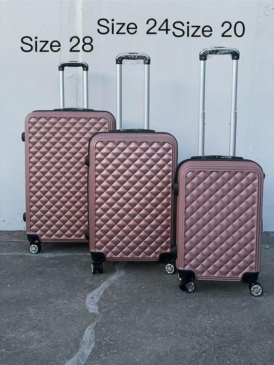ROSE GOLD 360 Spanner 4 Wheels ABS Hardcase Travel Suitcase Luggage