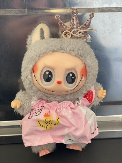 1 pcs 17cm Labubu first and second generation universal fashion mini doll clothing