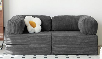 Free Combination Convertible Folding Sofa Bed, Armless Foam Floor Sofa, Sleeper Floor Couch for Living Room and Bedroom Sleeper Chair with Pillow Twin Size