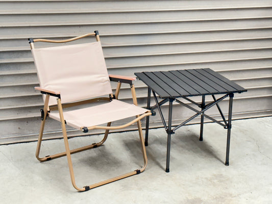 Portable Folding Camping Square Table 55X55X50cm With 1 Outdoor Foldable Chair