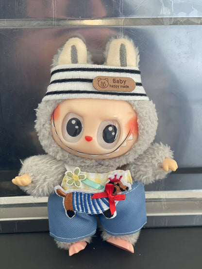 1 pcs 17cm Labubu first and second generation universal fashion mini doll clothing