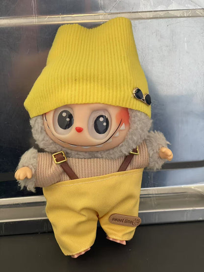1 pcs 17cm Labubu first and second generation universal fashion mini doll clothing