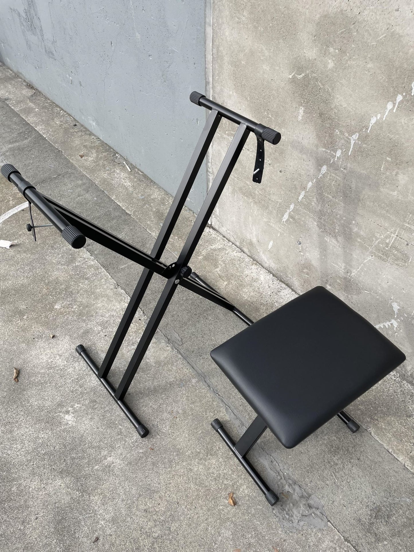 Keyboard X-style Adjustable Padded Bench With Foldable Double-X Shaped Stand