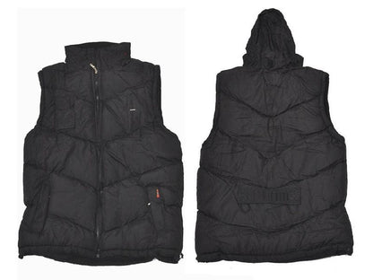 Fleece Lining Vest/Sleeveless Hooded Jacket - 4XL